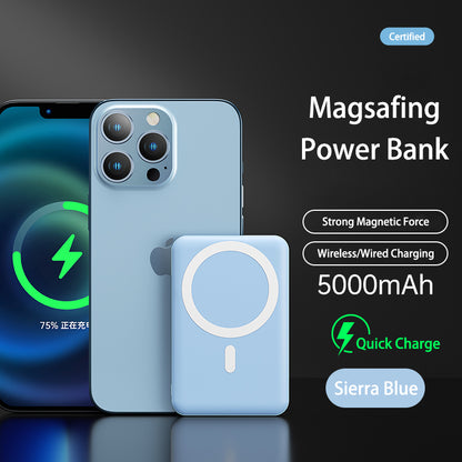 Magnetische Draadloze Lader met 5000mAh Capaciteit - Snelladen voor iPhone 13, 12, 13 Pro, 12 Pro Max en Mini