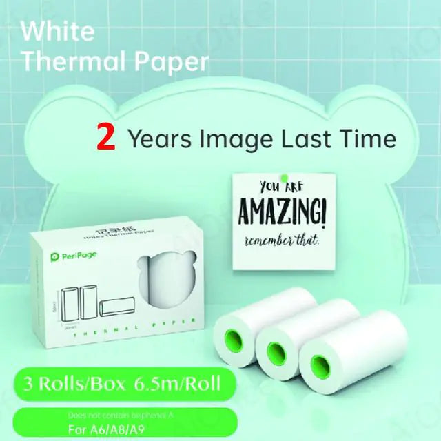 3 Rolls Thermal Paper Sticker Label