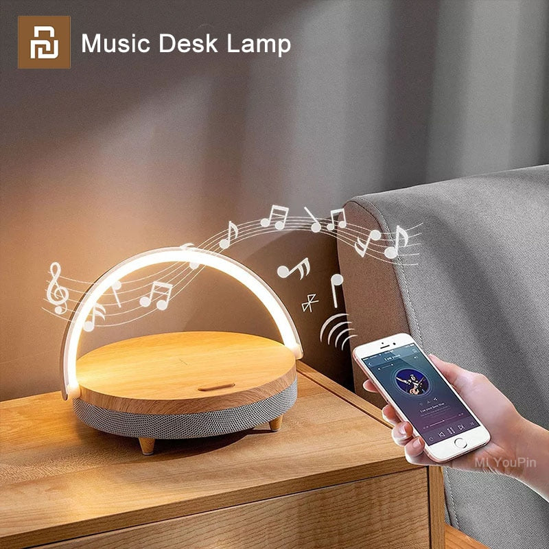 Wireless charging and music table lamp