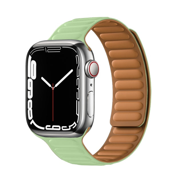 Leather Link Magnetic Loop Bracelet voor iWatch Series - Stijlvolle Luxe voor Jouw Pols