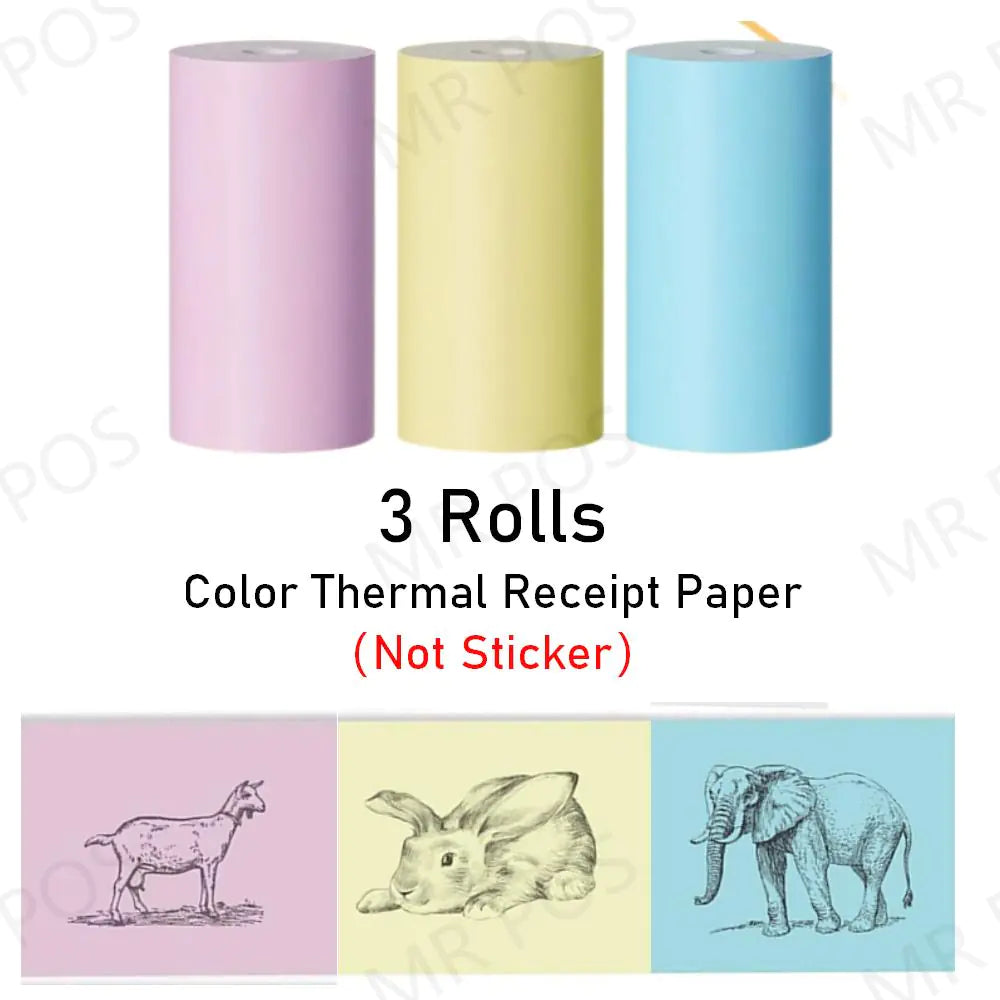 3 Rolls Thermal Paper Sticker Label