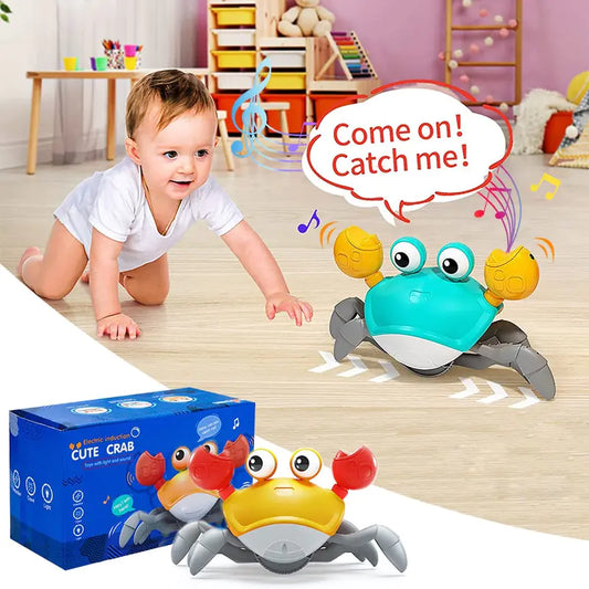 Leuke Sensing Kruipende Krab Babyspeelgoed Interactief Wandelen Dansen met Muziek Vermijd automatisch obstakels Speelgoed voor kinderen Peuter