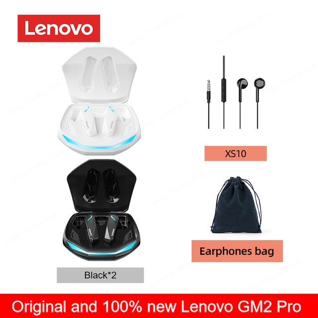 Originele Lenovo GM2 Pro 5.3 Oortelefoon Bluetooth Draadloze Oordopjes met Lage Latentie Hoofdtelefoon HD Oproep Dual Mode Gaming Headset met Microfoon.