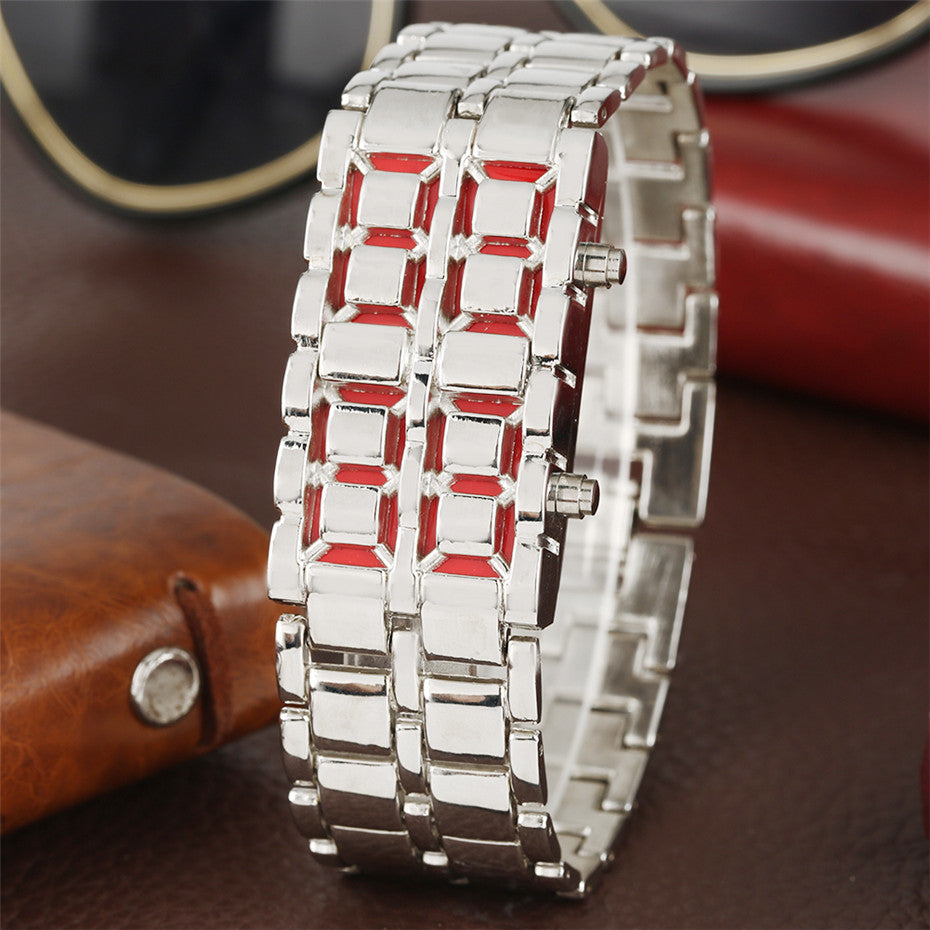 Digital lava wristwatch