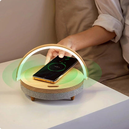 Wireless charging and music table lamp