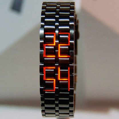 Digital lava wristwatch