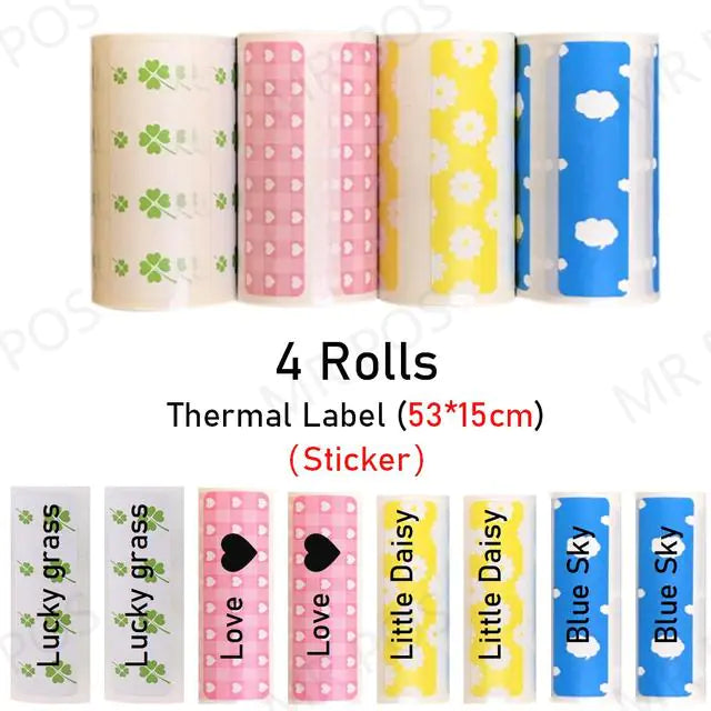 3 Rolls Thermal Paper Sticker Label