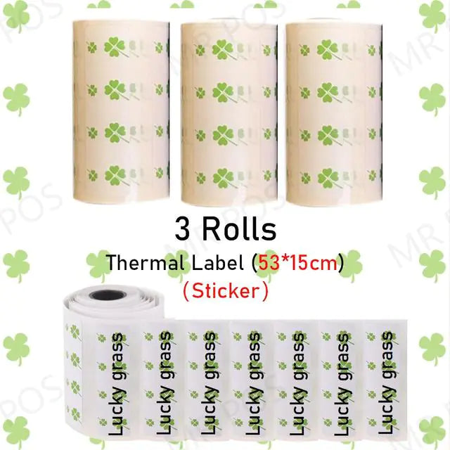 3 Rolls Thermal Paper Sticker Label